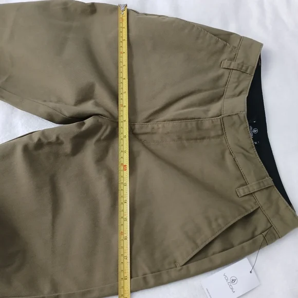 Volcom So Chickie High Rise Pants Olive Green, Womens Size 26 - Picture 6 of 12